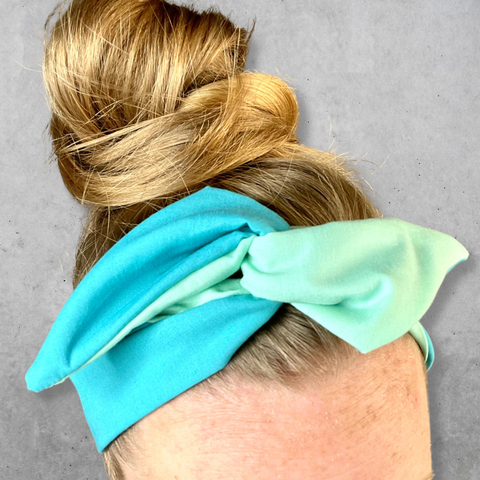 Blue Two-Tone Wired Twist Headband