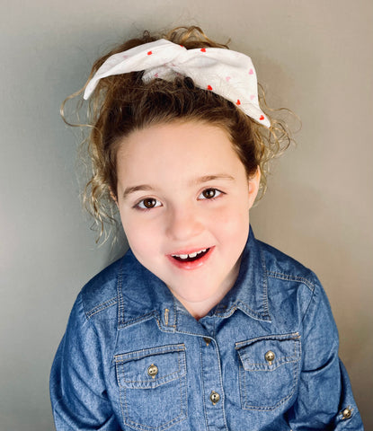 Confetti Hearts Wired Twist Wrap Headband